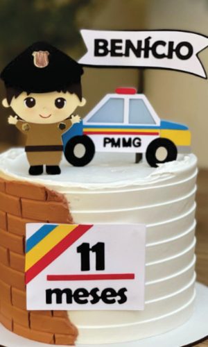 Topo de Bolo Policia Menino Arquivo de Corte
