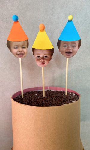 Topo de bolo pompons
