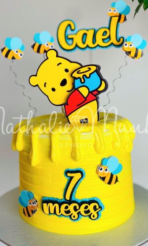 Topo de Bolo Pooh Cute - Arquivo de Corte