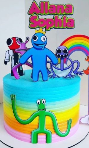 Topo de Bolo Rainbow Friends