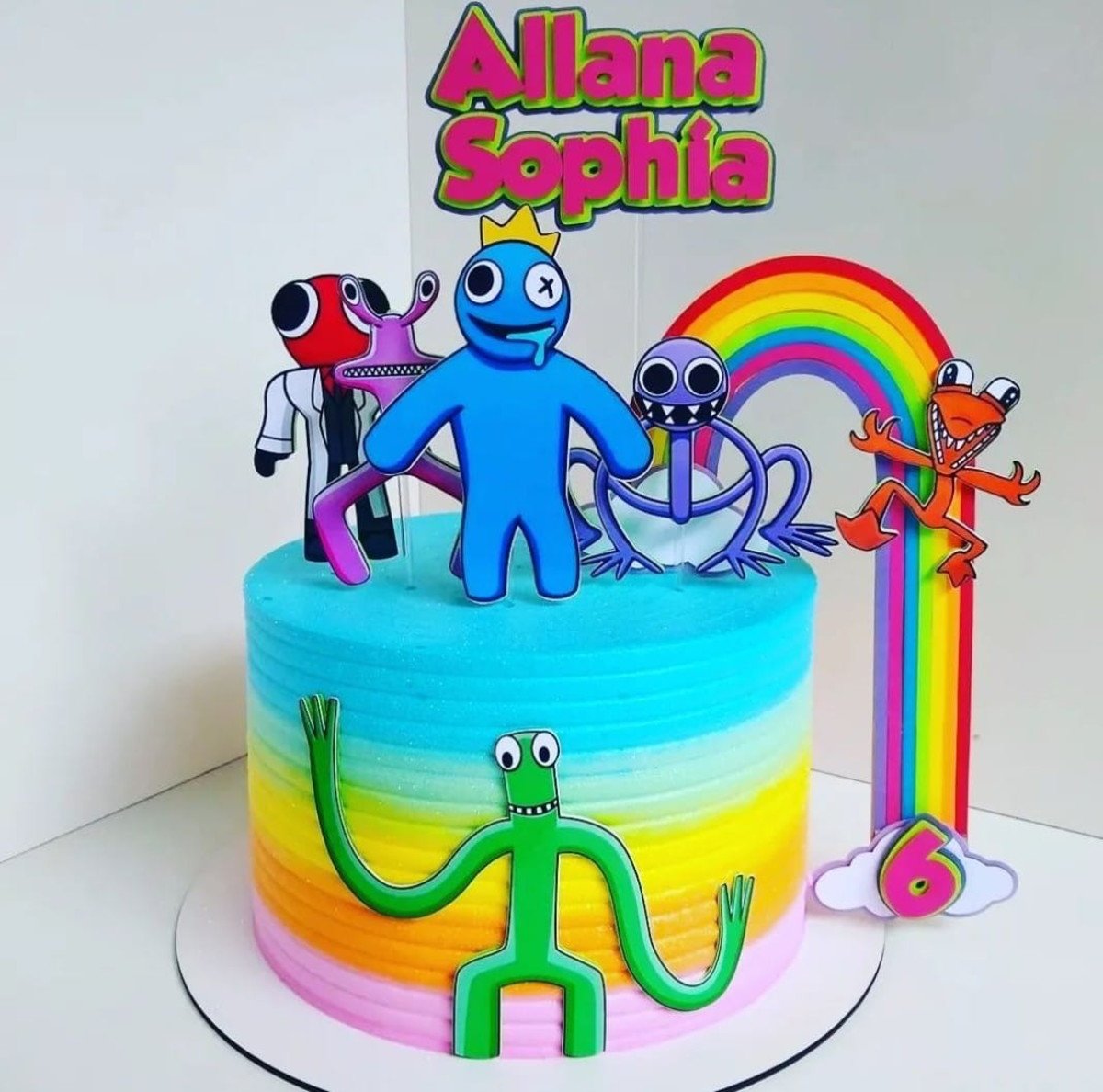 Topo de Bolo Rainbow Friends