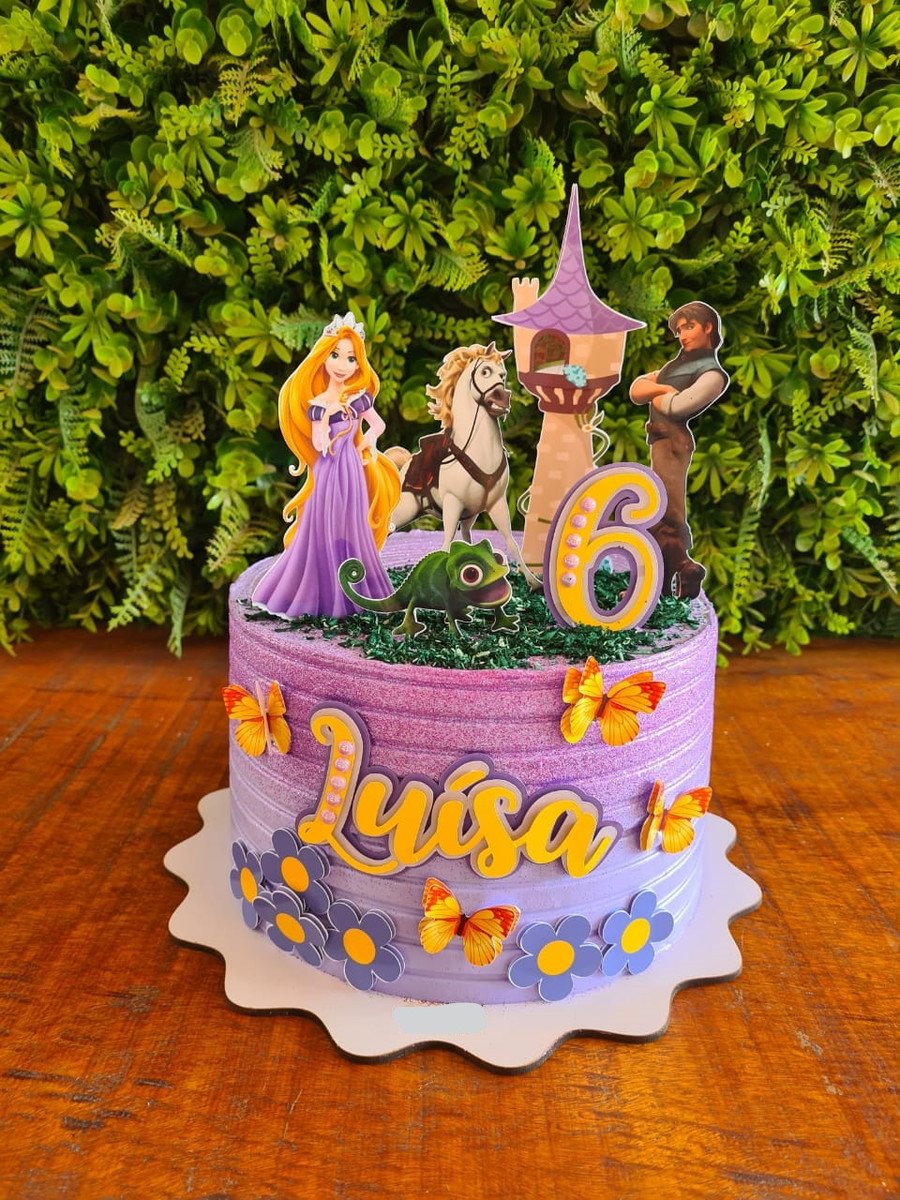 Topo De Bolo Rapunzel Enrolados