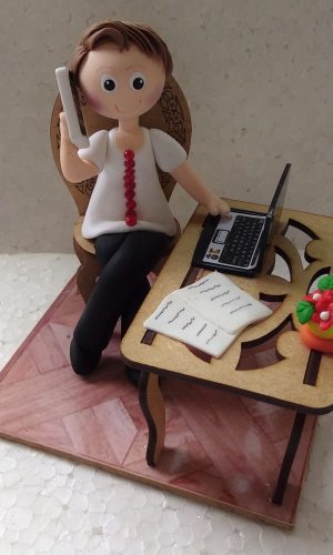 Topo de bolo secretária