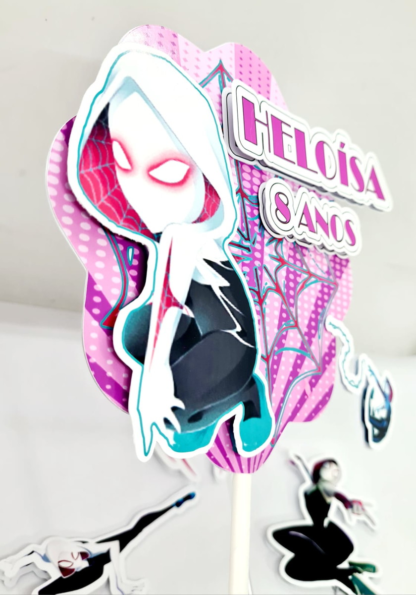 Topo de Bolo Spider Gwen - Imagem 3
