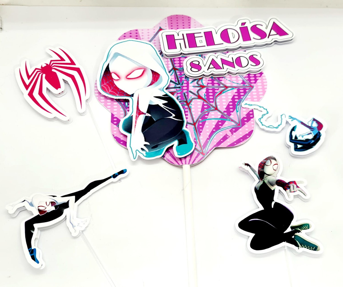 Topo de Bolo Spider Gwen