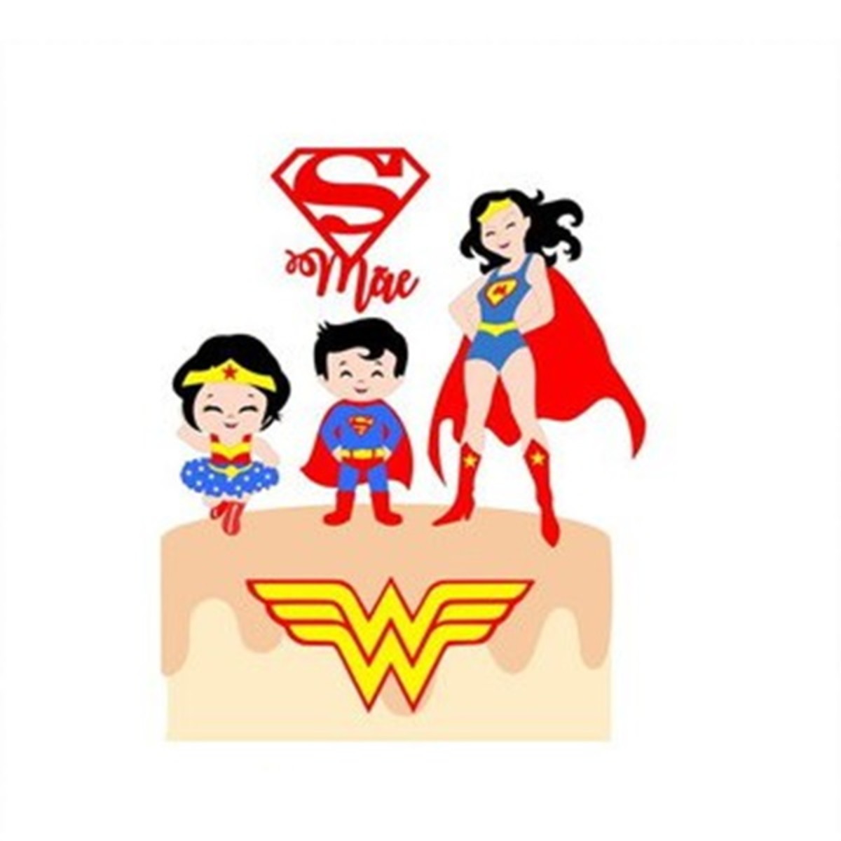 251- Arquivo de Corte Topo de Bolo Super Mãe 100% camadas
