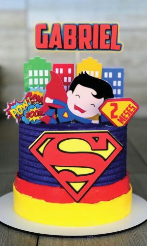 Topo de Bolo Super Man Cute Arquivo de Corte
