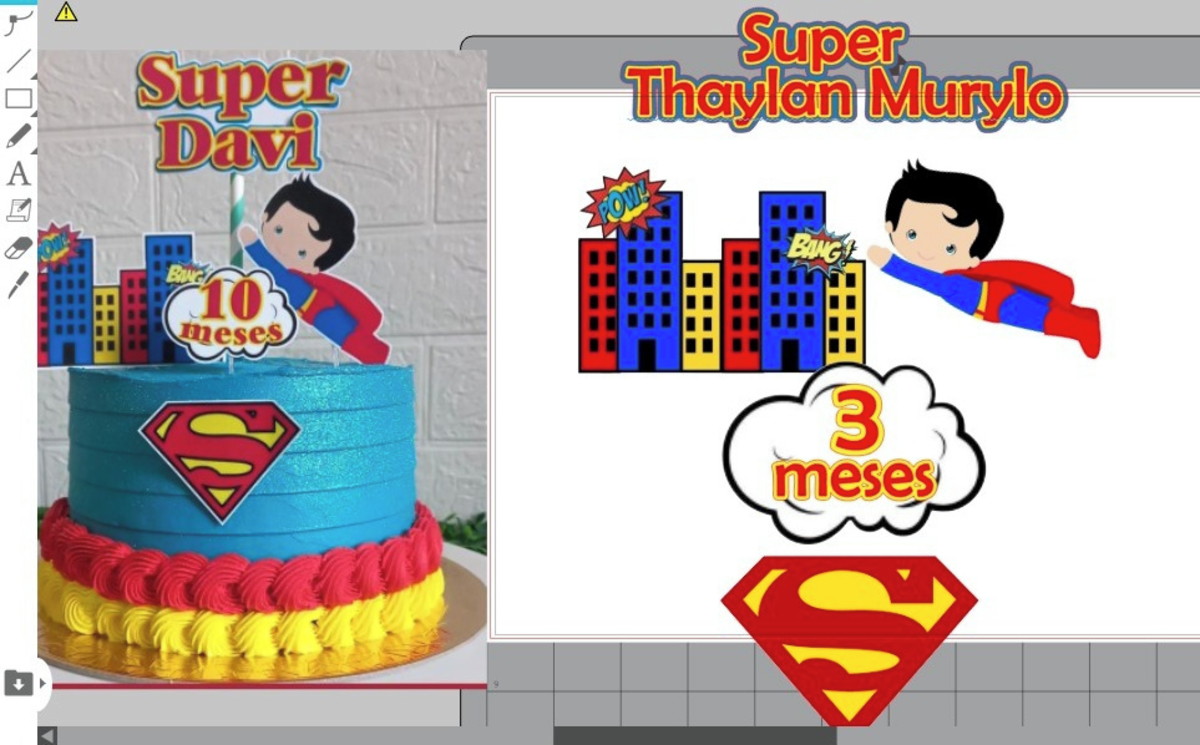 Topo de Bolo Super Man Cute - Arquivo Digital
