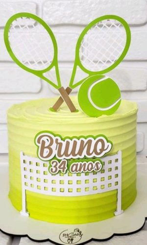 Topo de Bolo Tenis de Quadra