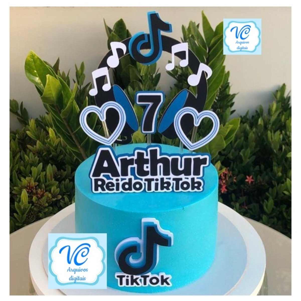 Topo de Bolo Tik Tok Música - Arquivo de corte