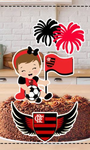 Topo de Bolo Times Futebol Menina 5153 - Arquivo Digital