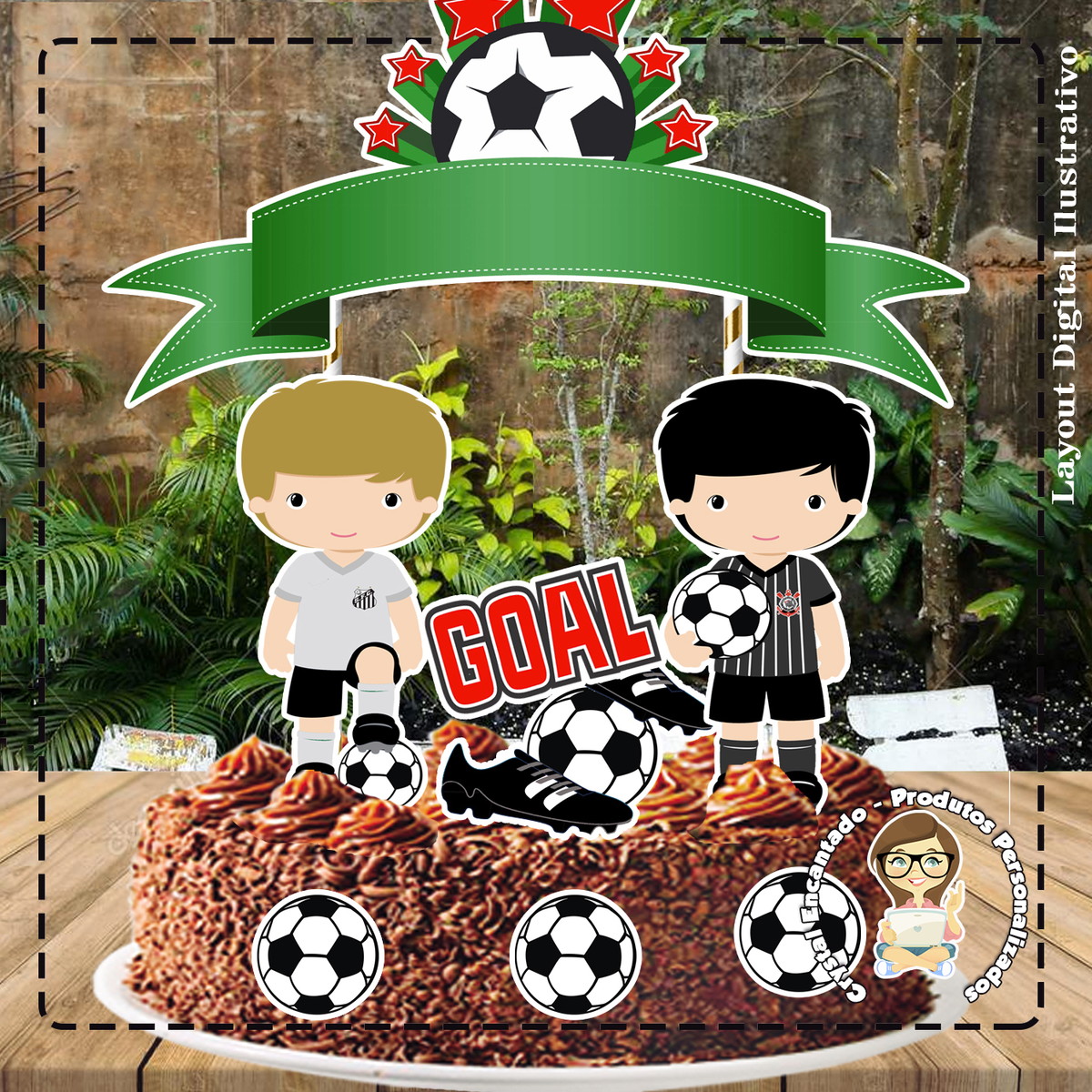 Topo de Bolo Times Futebol - Ref 1974 Arquivo Digital