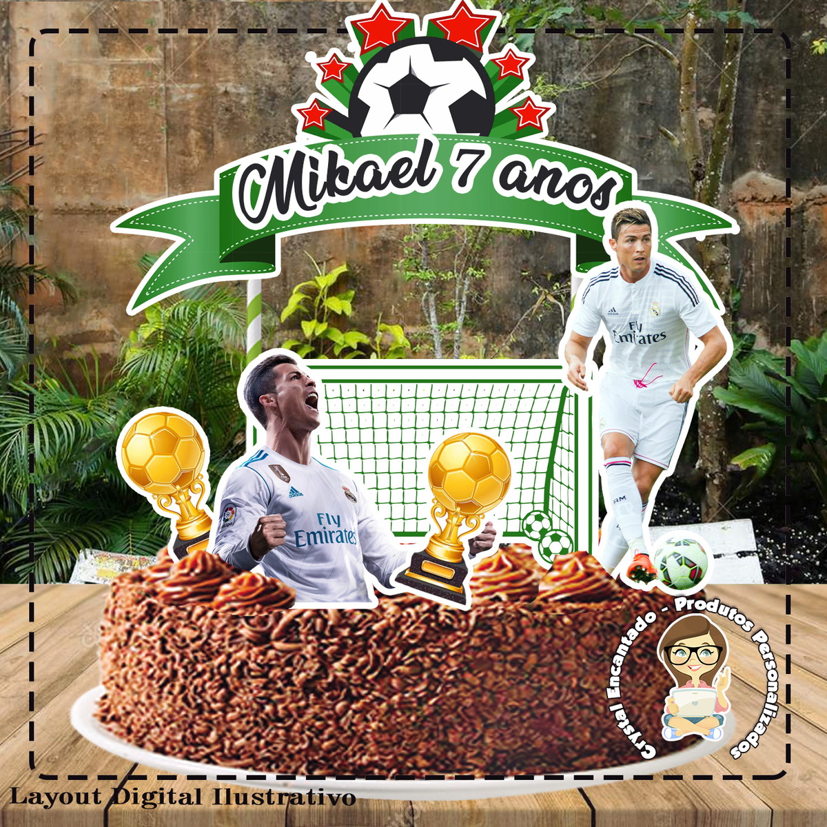 Topo de Bolo Times Futebol - Ref 5068 Arquivo Digital