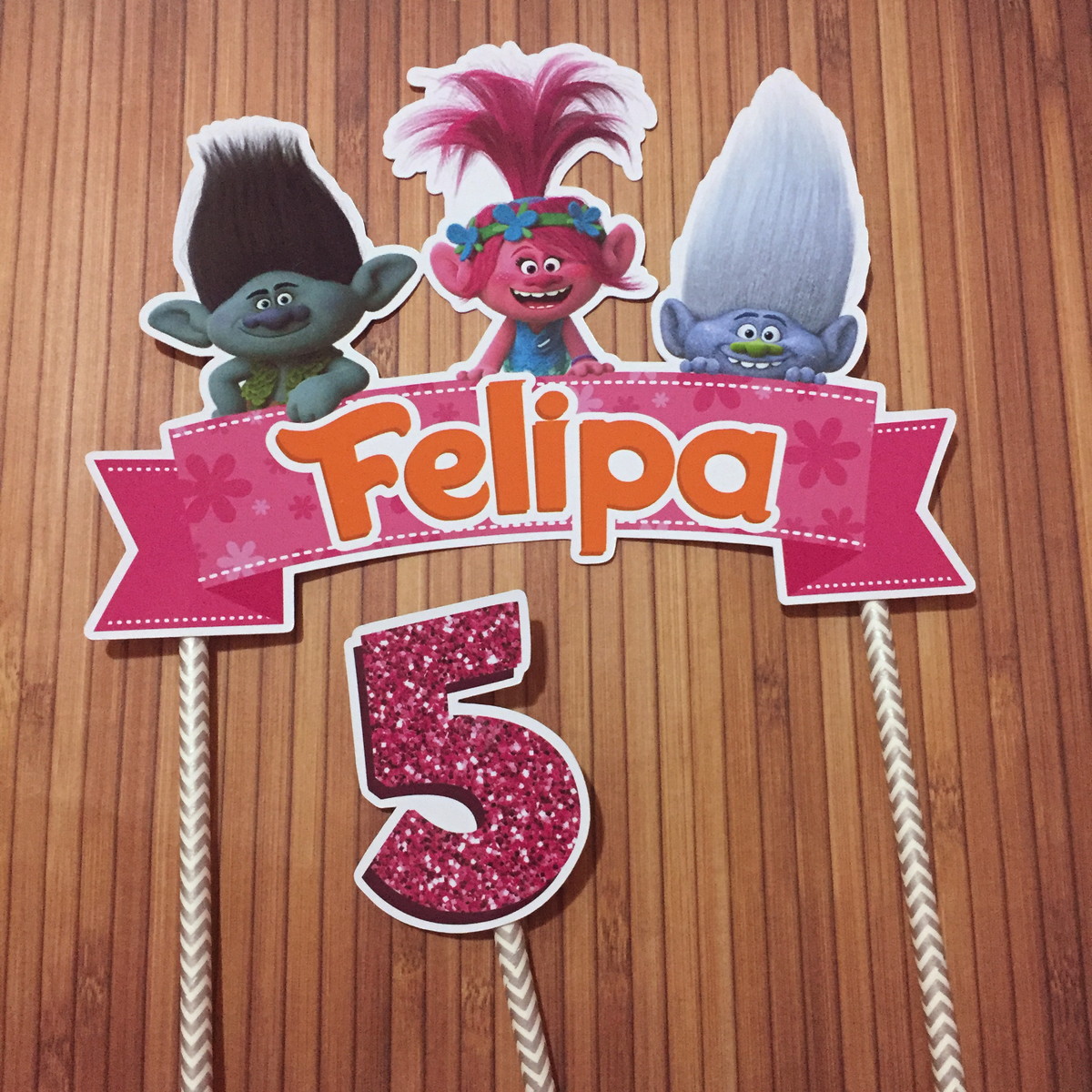 Topo de Bolo Trolls