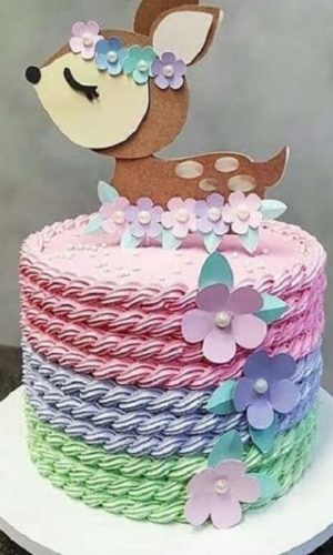 Topo de Bolo Veado Cute Sobreposto + 4 Arquivos Sua Escolha