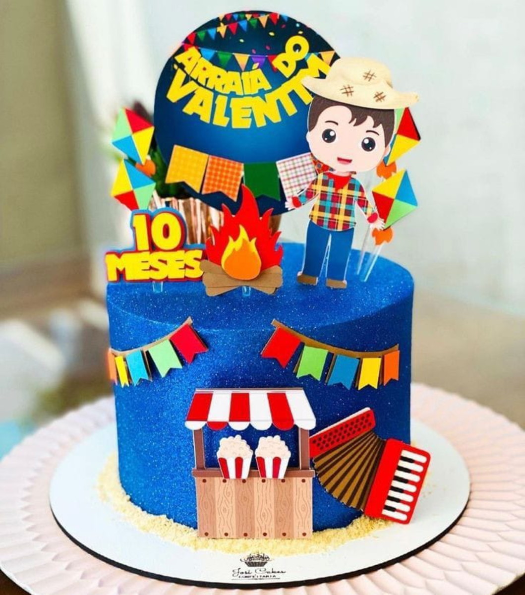 Topo Festa Junina Menino Arraiá - Arquivo de Corte