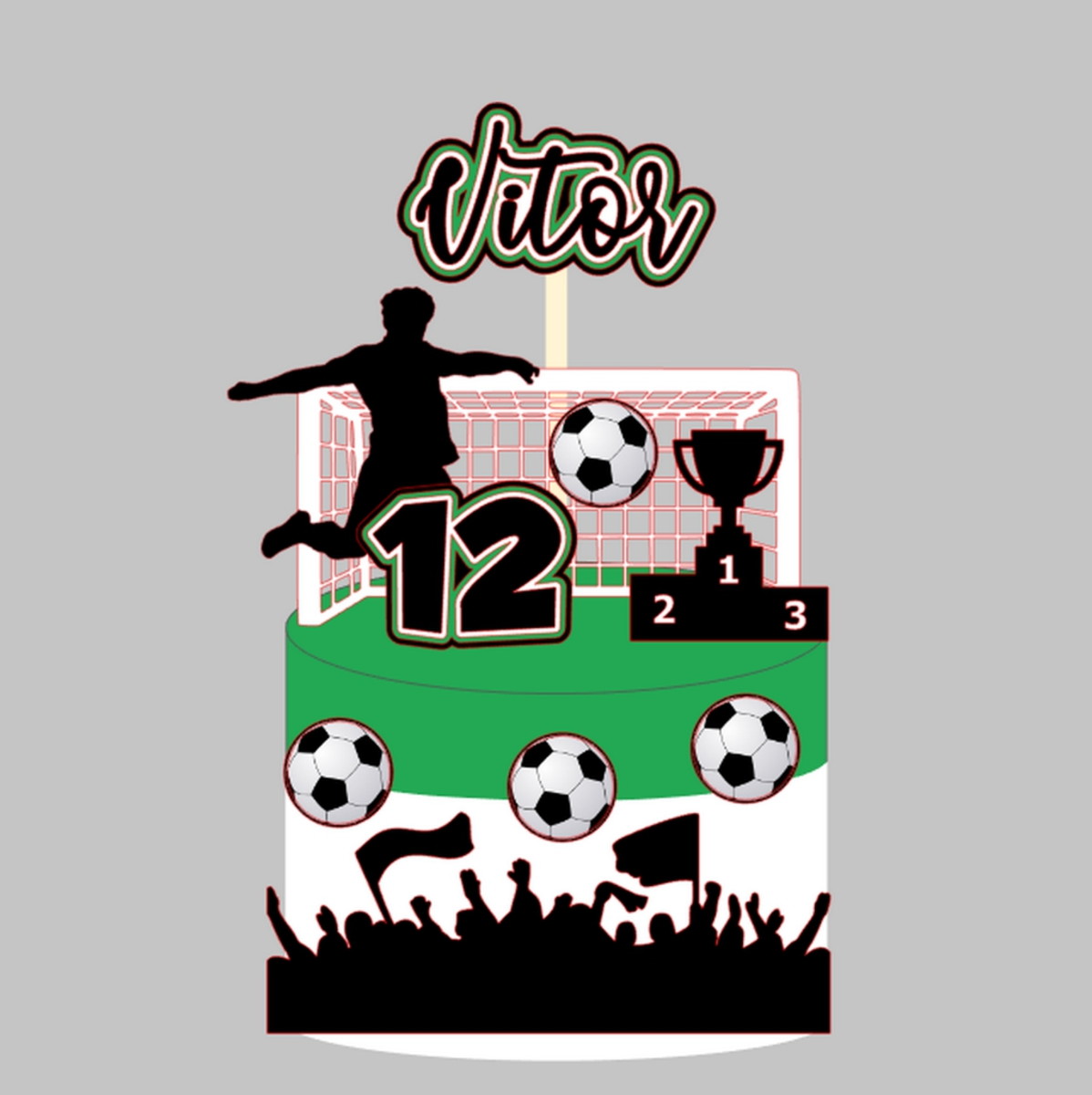Topo Futebol - Arquivo de Corte Silhouette (cód. T320)