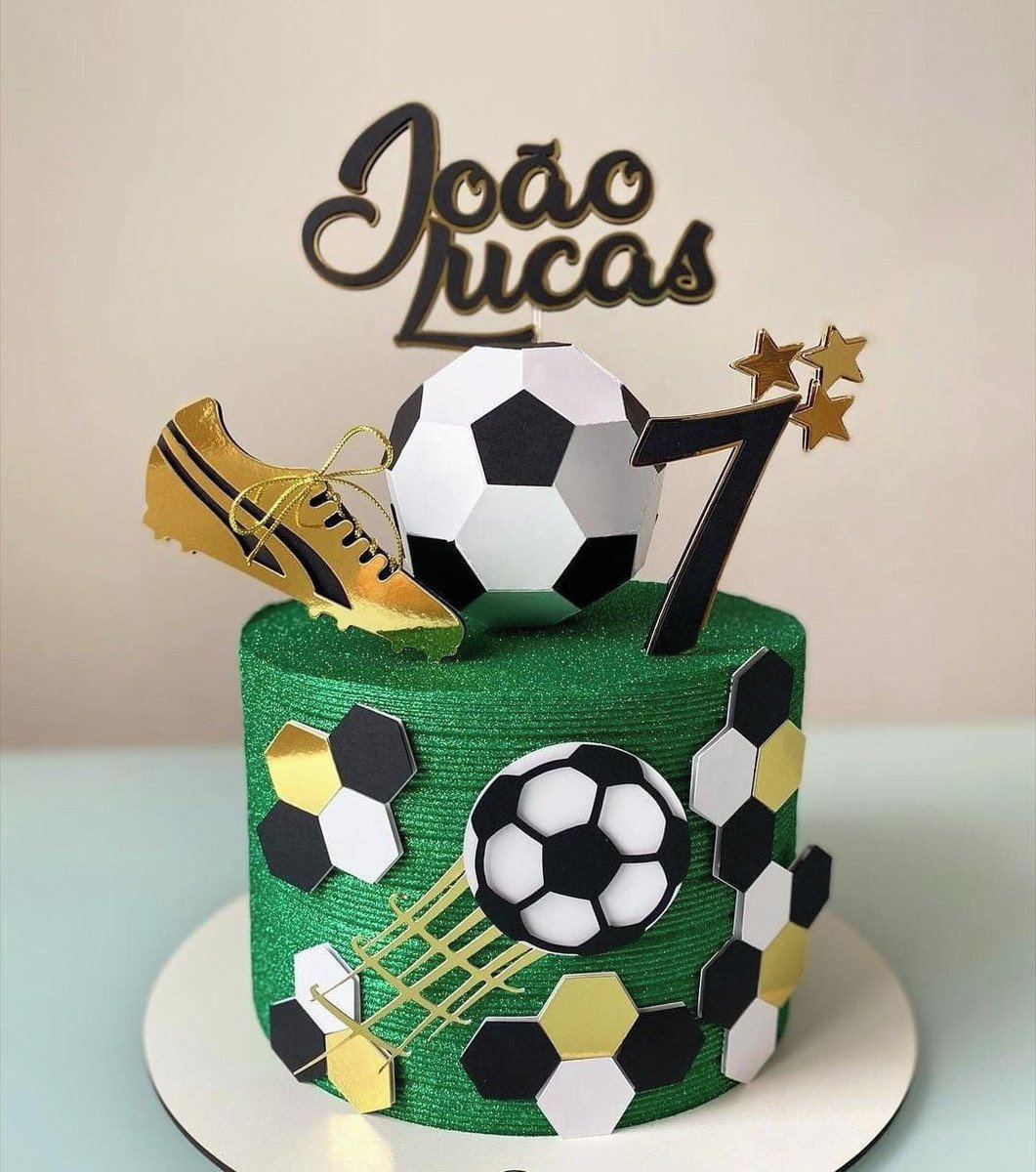 Topo Futebol Bola 3d e Chuteira + 4 Arquivos a Sua Escolha