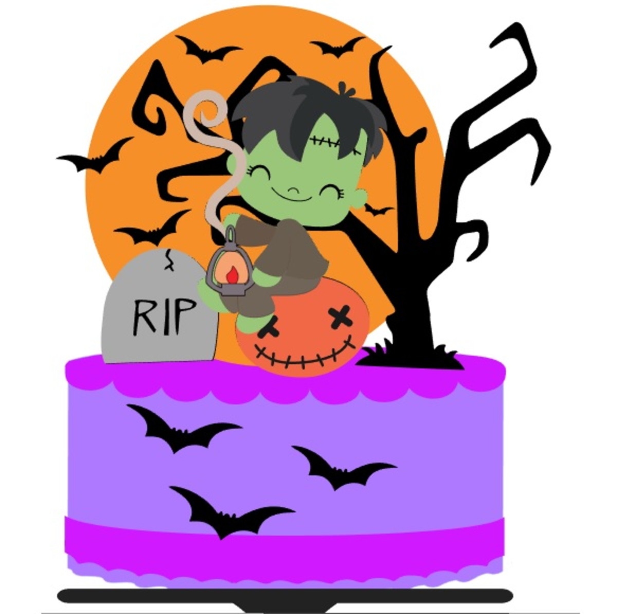 Topo Halloween Frankenstein Cute + Link com 20 Brindes