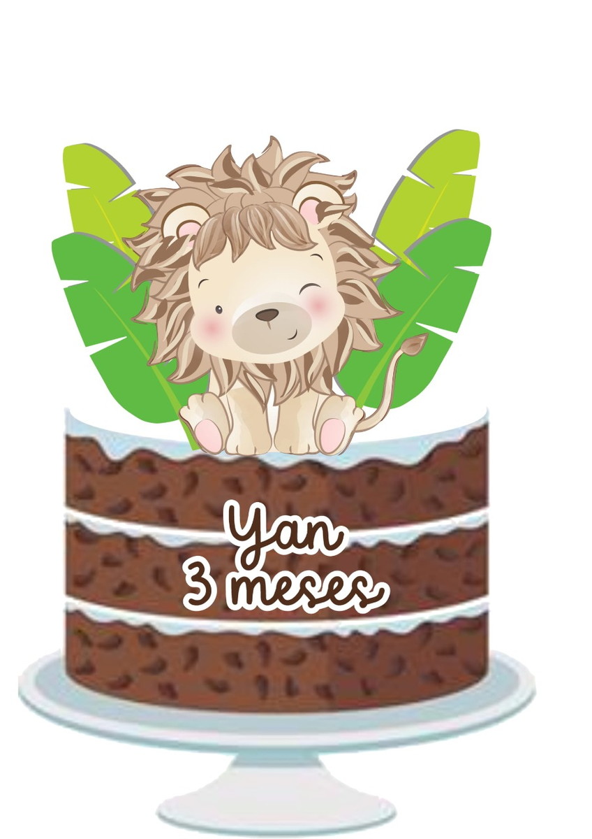 Topo Leão e Leoa Cute em Camadas - Arquivo Digital - Imagem 2