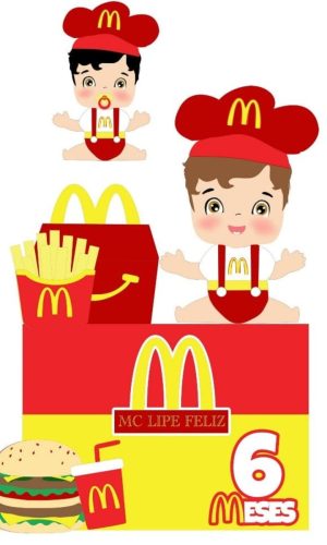 Topo Mc Lanche Menino + 4 Arquivos a Sua Escolha