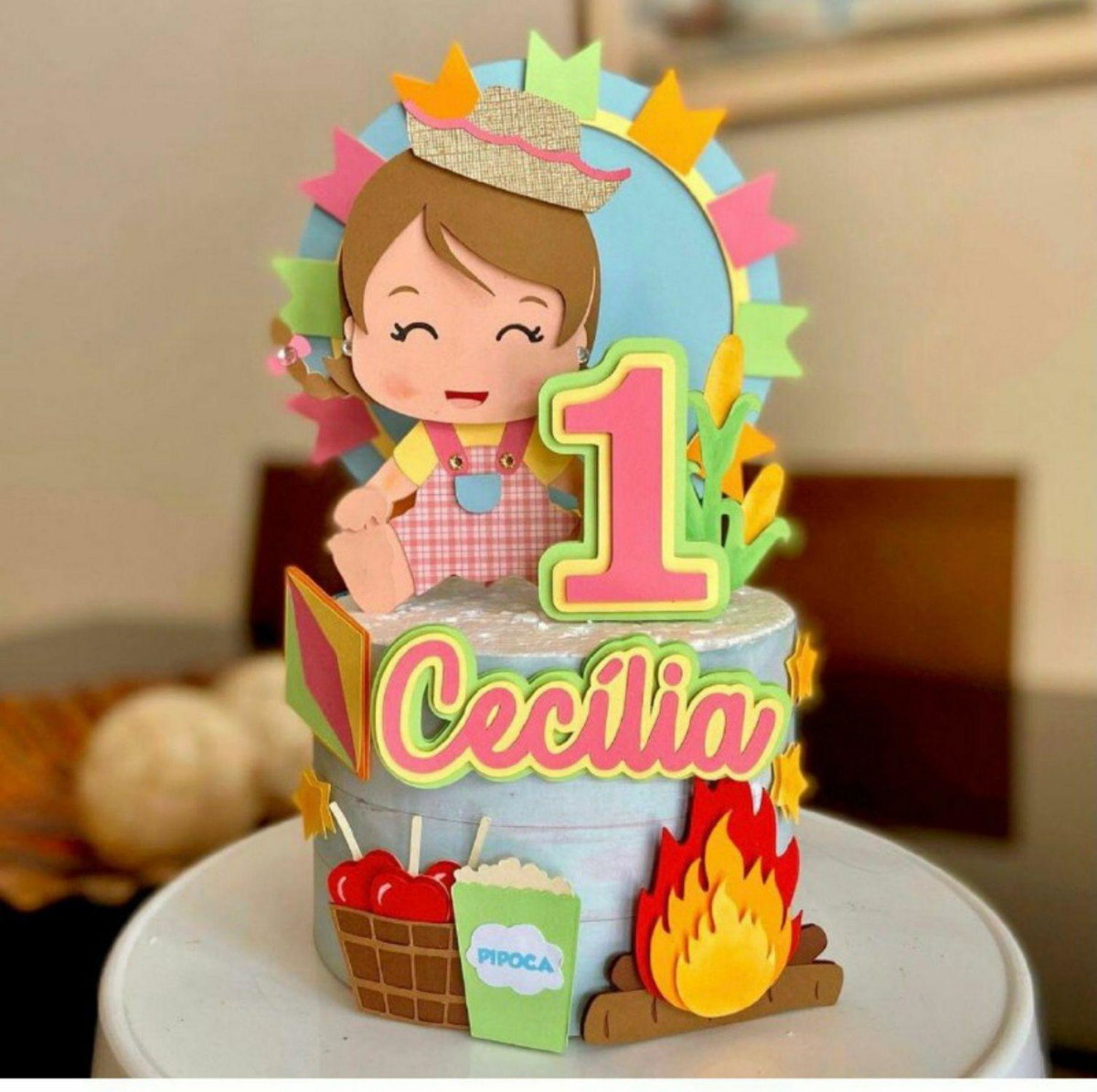Topo menina bebê junino + 4 ARQUIVOS A SUA ESCOLHA