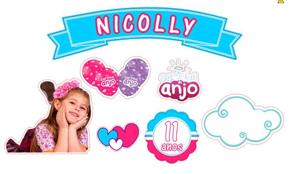 Topo para Bolo Carinha de Anjo - Imagem 2