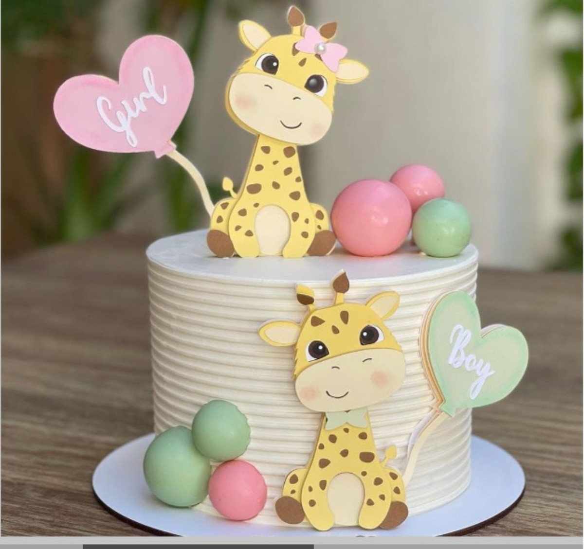 Topo Revelaçao Girafinha Cute + 4 Arquivos a Sua Escolha