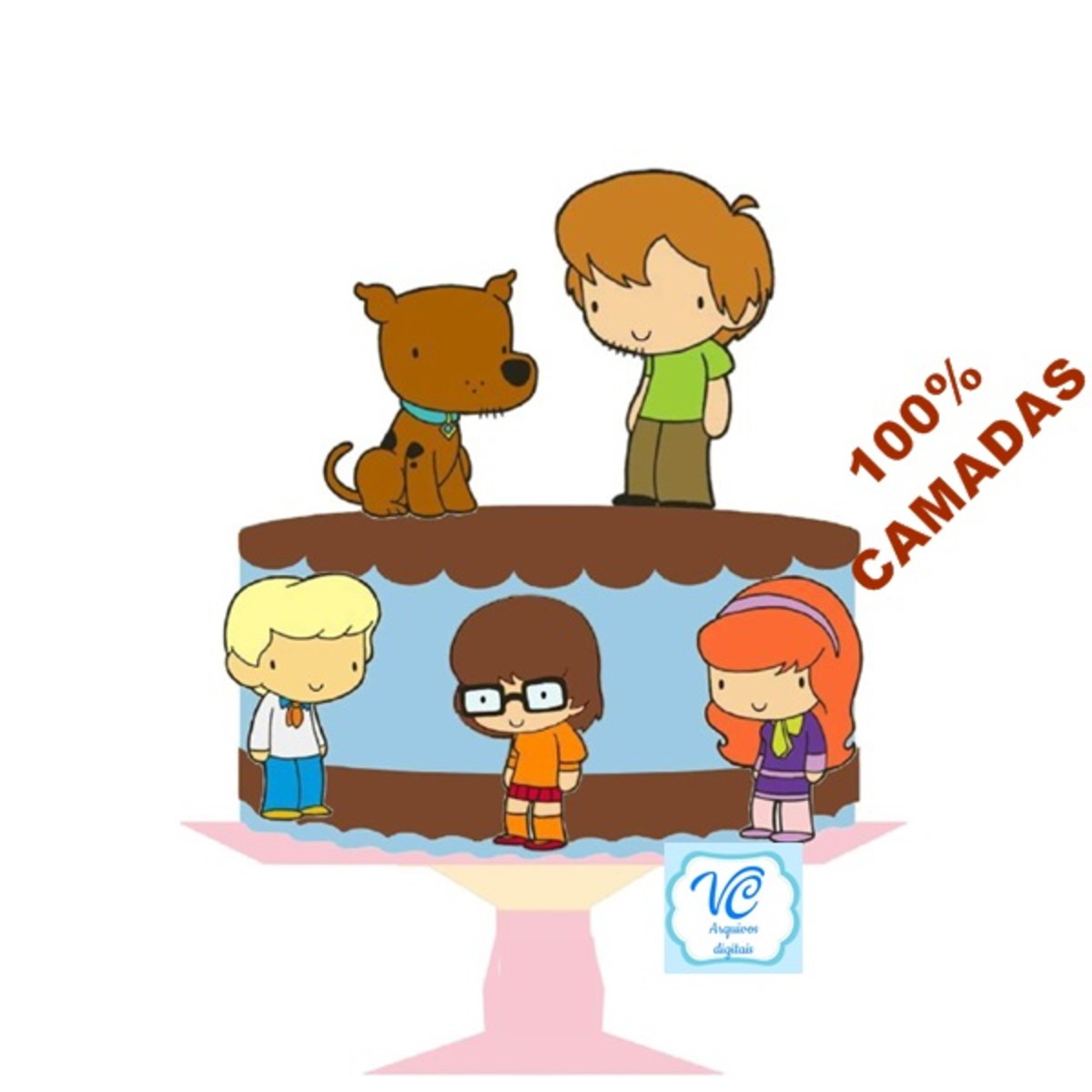 Topo Scooby Doo-Arquivo de corte Camadas