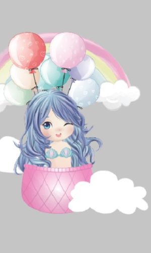 Topo Sereia Cute - Arquivo de corte