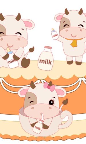 Topo Vaquinha Cute na Xicara + 4 Arquivos a Sua Escolha