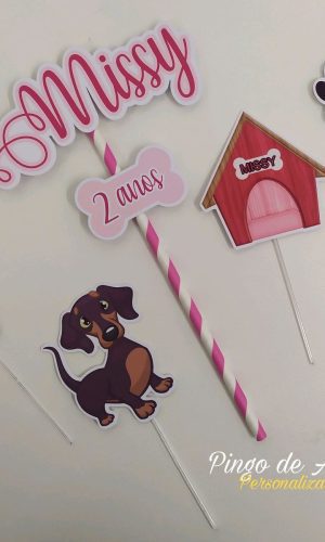 Topo de bolo cachorro Dachshund