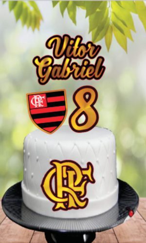 Topper de Bolo / Topo Flamengo Futebol Arquivo 3d