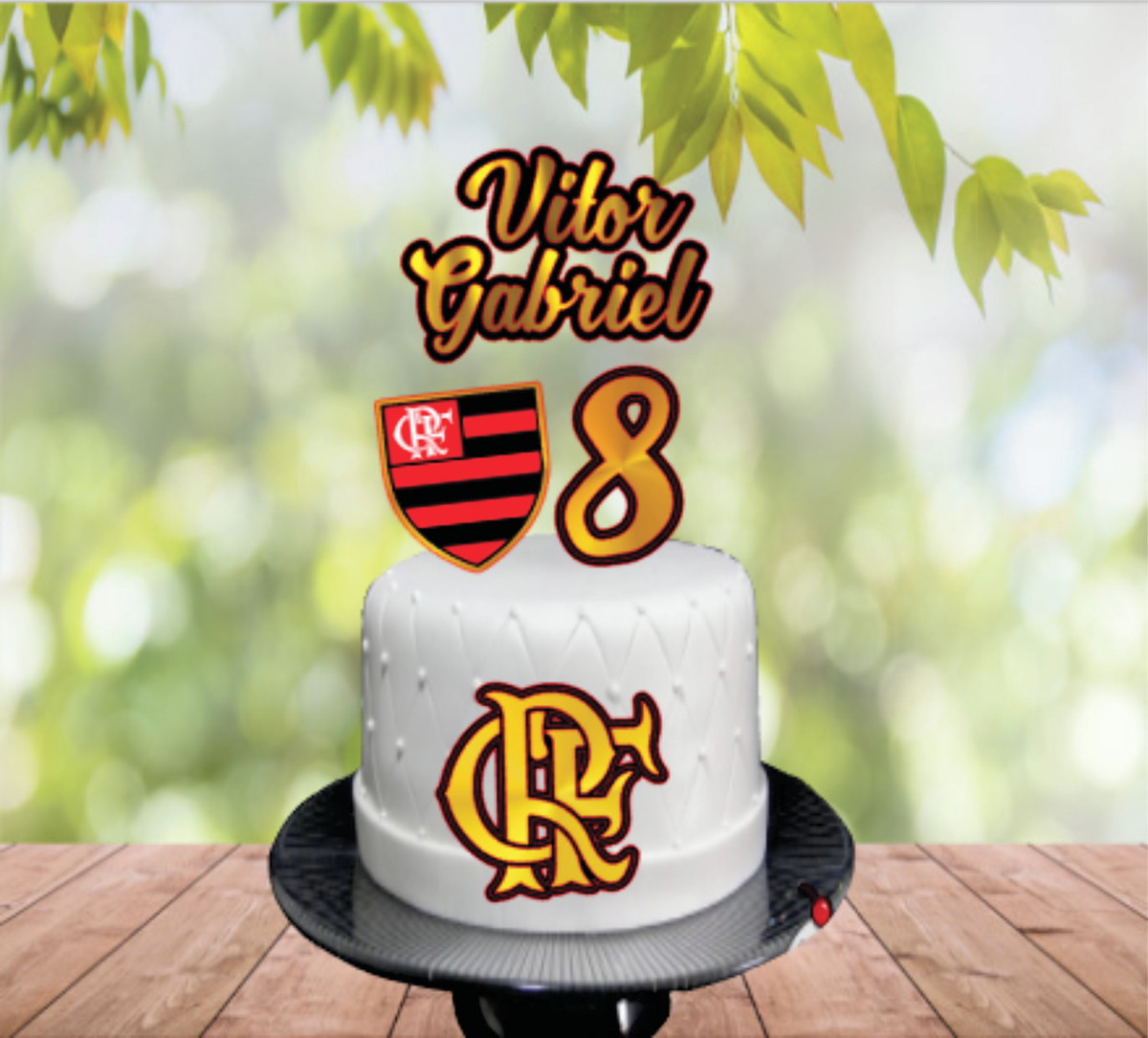 Topper de Bolo / Topo Flamengo Futebol Arquivo 3d