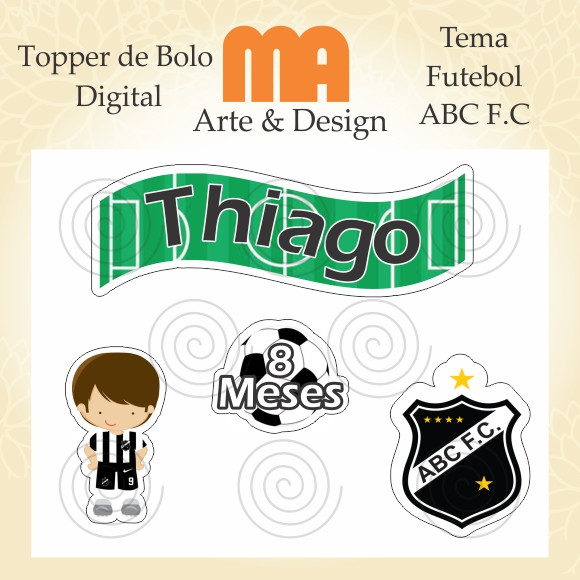 Arquivo de Corte Topo de Bolo Futebol Abc Fc