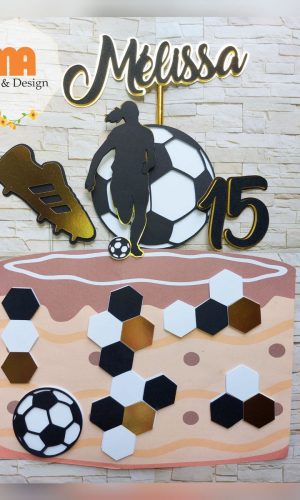 Arquivo de Corte Topo de Bolo Futebol Feminino