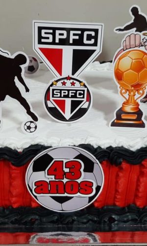 Pague 1 e Leve 3 Topo de Bolo São Paulo Fc Cód.001