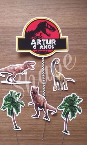 Topper/ Topo de bolo Jurassic dinossauro