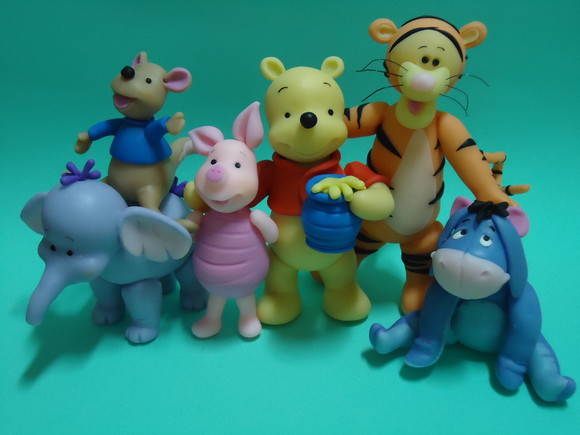 Turma do ursinho Pooh para topo de bolo.