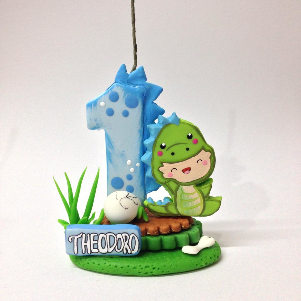 Vela Topo de Bolo Dinossauro Baby