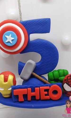 Vela Vingadores Heróis - Topo de Bolo