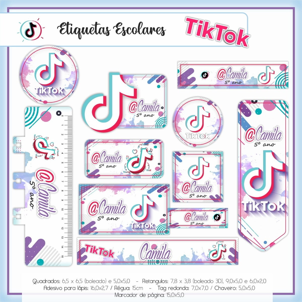 Arquivos Digitais Combo Etiquetas Tiktok - Imagem 3