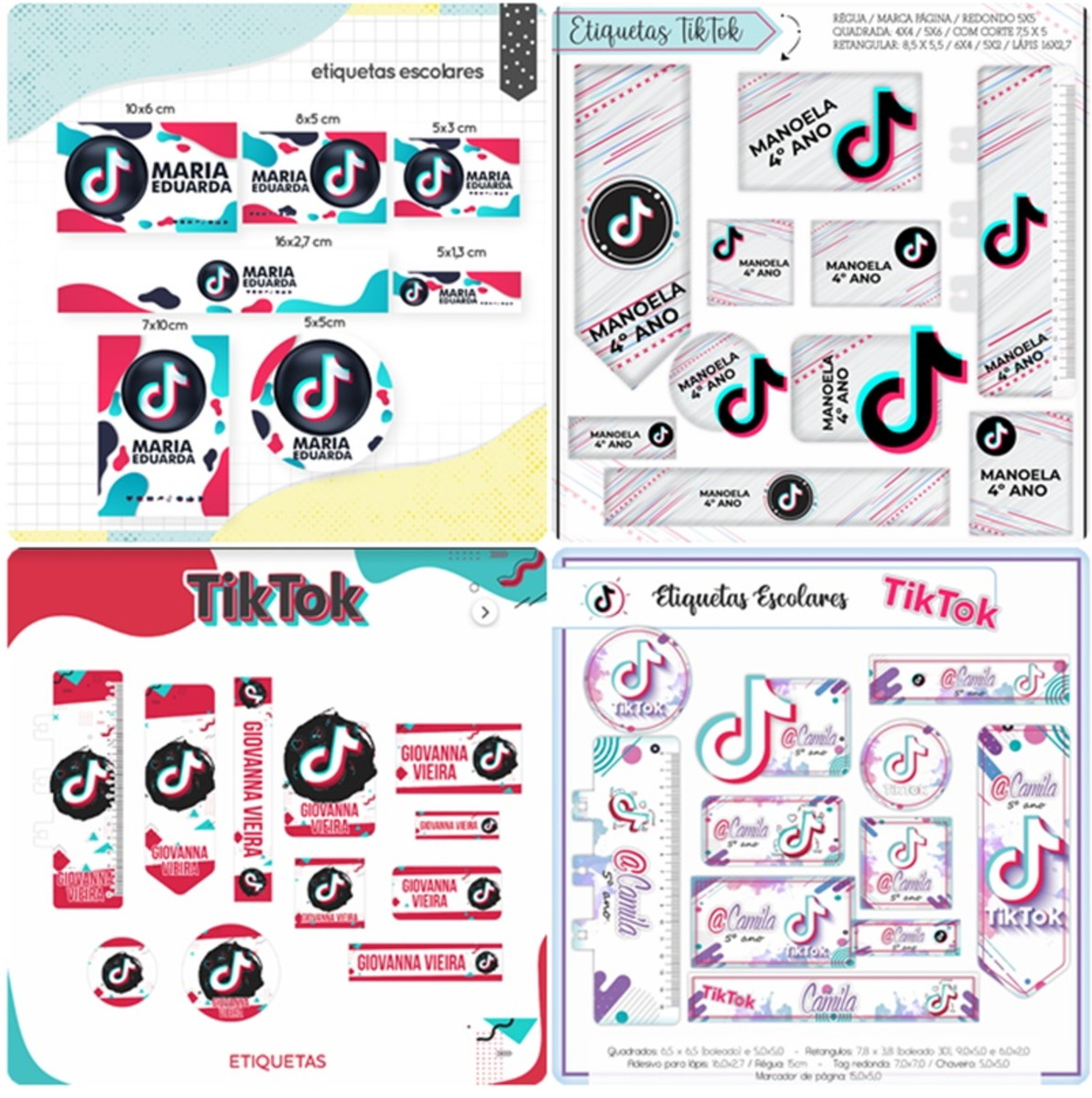 Arquivos Digitais Combo Etiquetas Tiktok