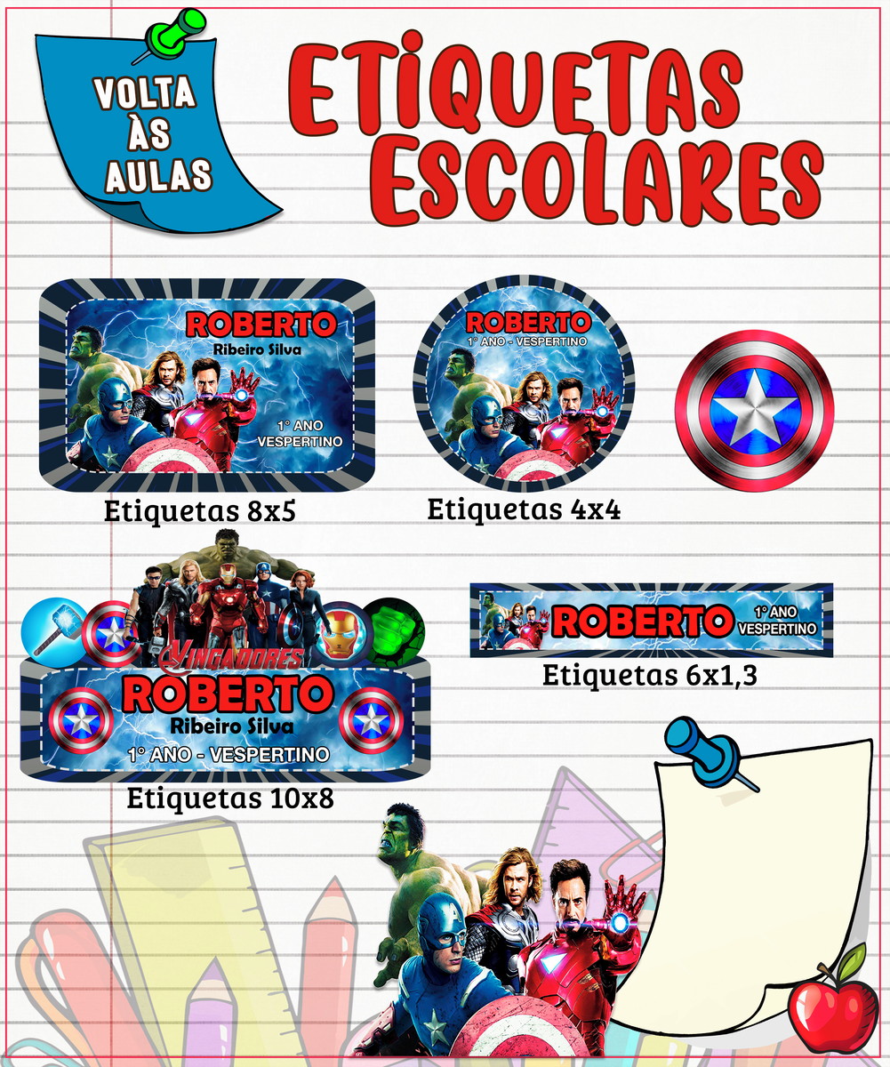 Arquivos Digitais Combo Etiquetas 30 Temas Masculino - Imagem 3