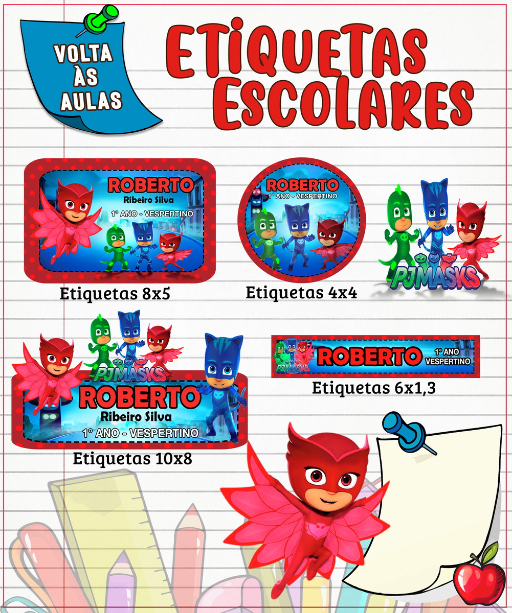 Arquivos Digitais Combo Etiquetas 30 Temas Masculino - Imagem 2