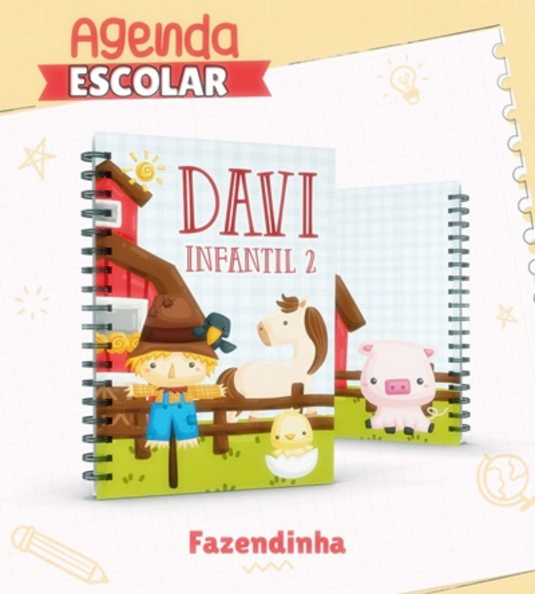 Arquivo Agenda Escolar Encadernaçao Fazendinha #15820