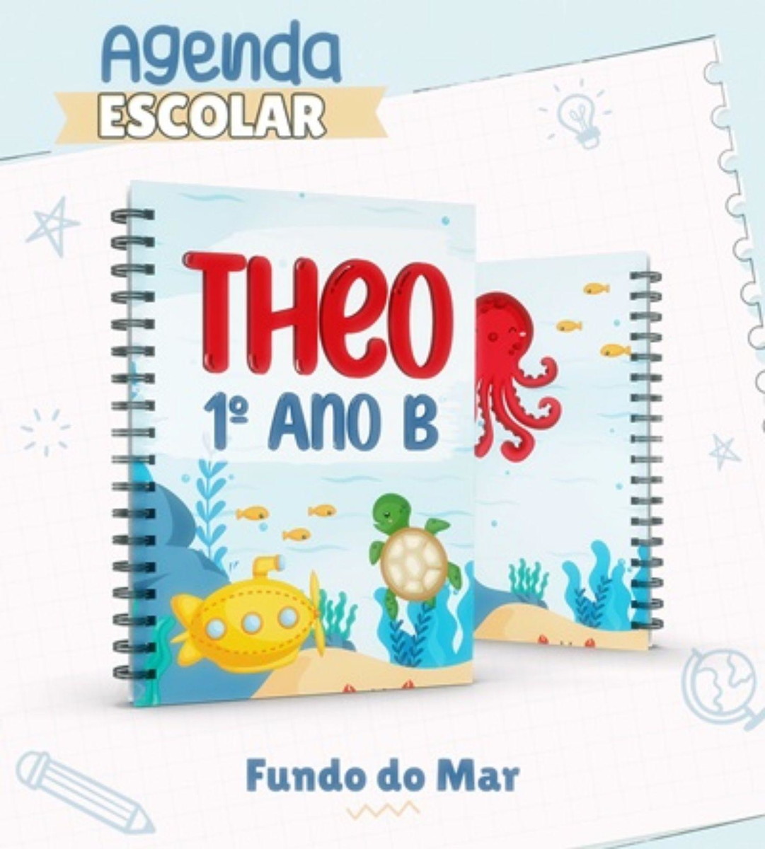 Arquivo Agenda Escolar Encadernaçao Fundo do Mar #15822