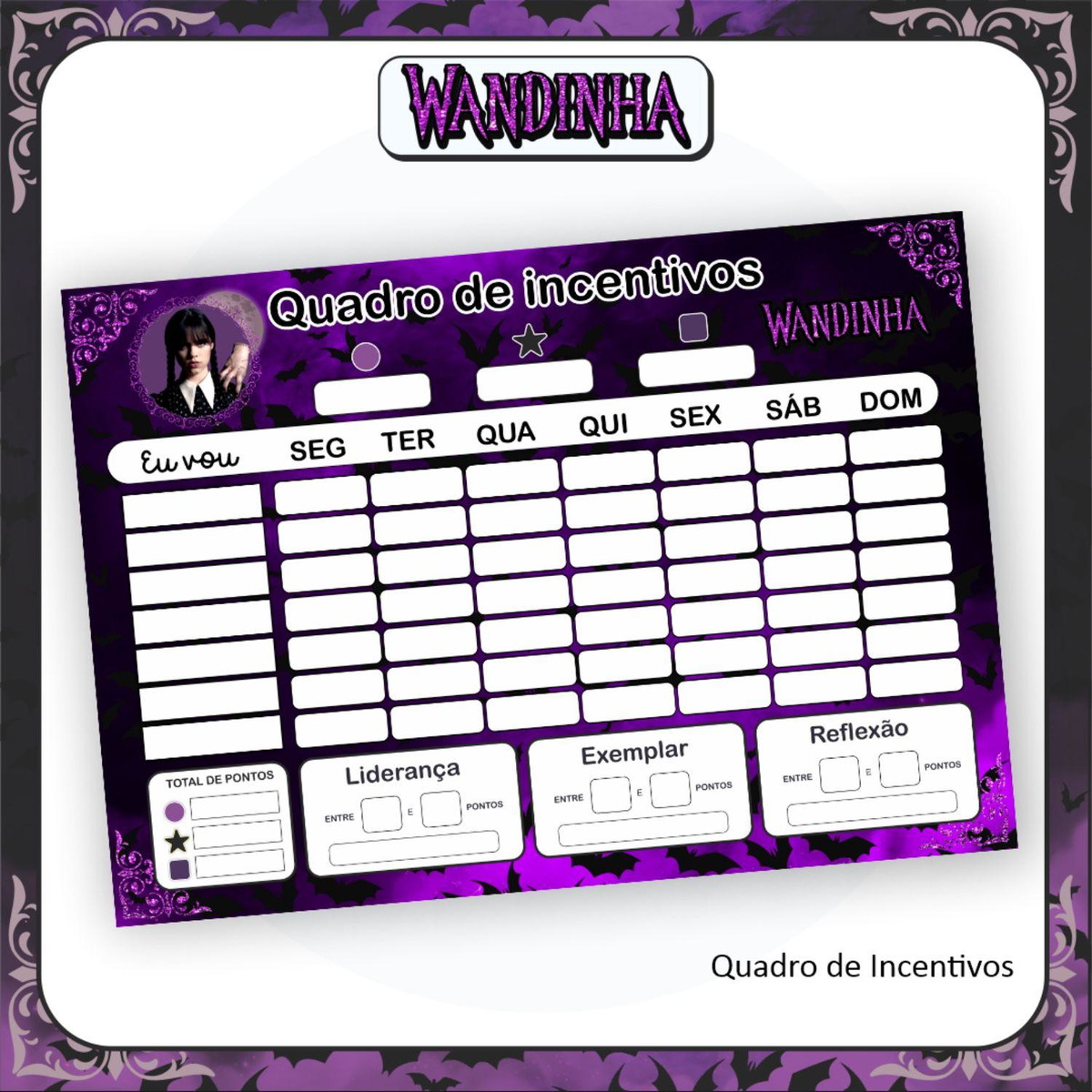 Arquivo Arte Quadro de Incentivo Série Wandinha 2023 #15663
