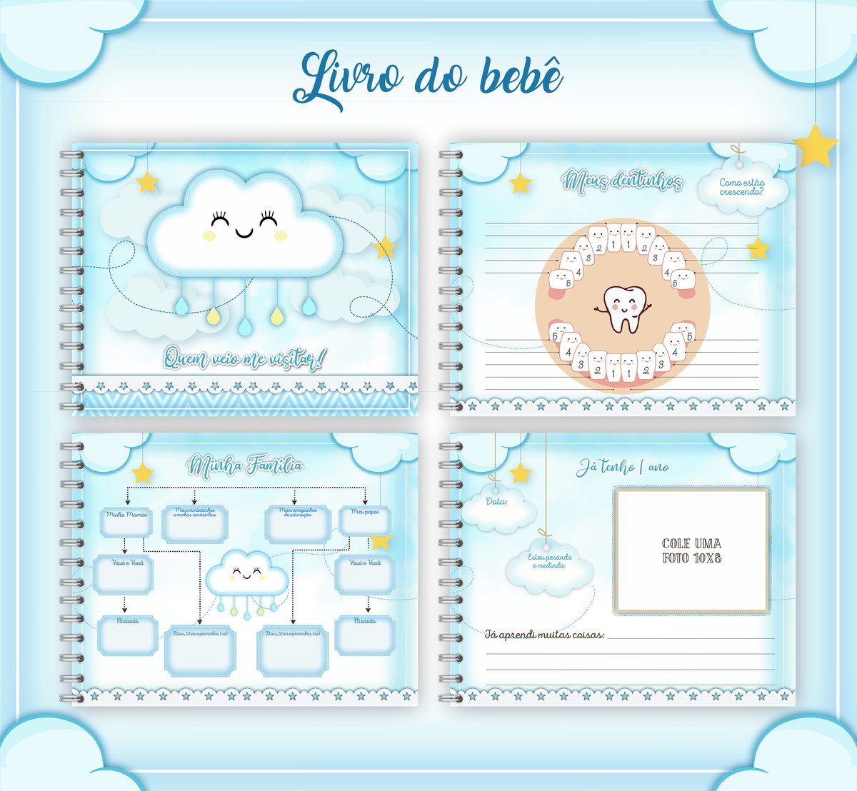 Arquivo Caderneta e Livro do Bebê Chuva de Amor Menino - Imagem 4