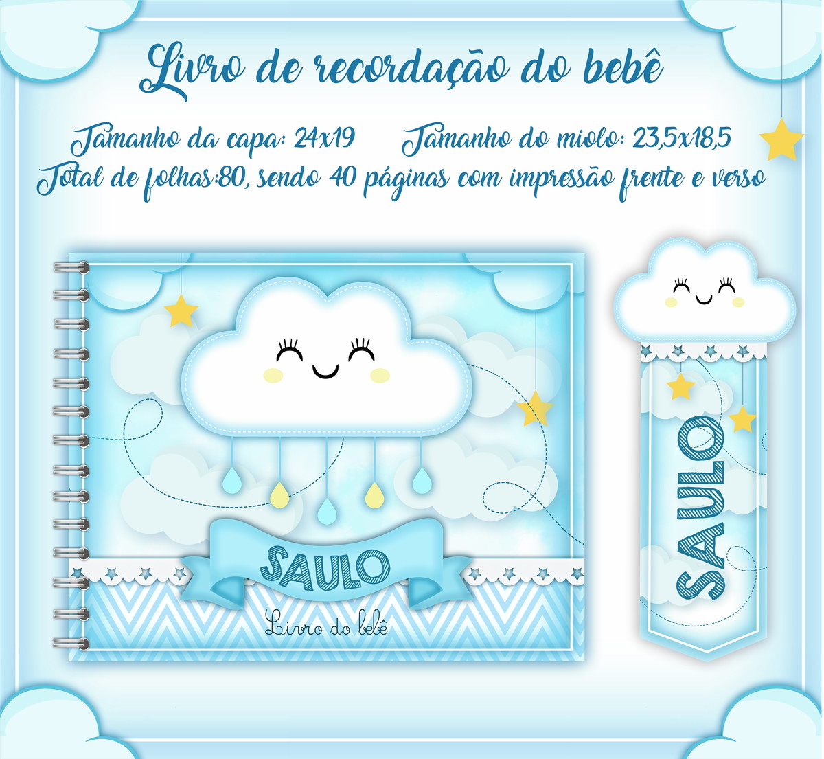 Arquivo Caderneta e Livro do Bebê Chuva de Amor Menino - Imagem 2